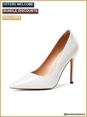 Women's Stiletto Pumps Closed Toe Pointed Heels 4 inch Slip On Wedding Office